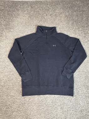 Under Armour Sweatshirt Womens M Black HeatGear 1/4 Zip Pullover Mock Neck